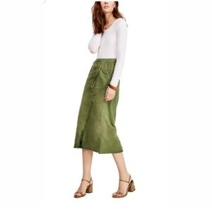 Free People Echo Cotton Twill Pencil Patch Midi